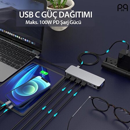Peeq 13 in 1 Alüminyum Alaşımlı Hdmı Vga Usb 3.0 Pd Ethernet Macbook Pc Uyumlu Adaptör Çoklayıcı Hub