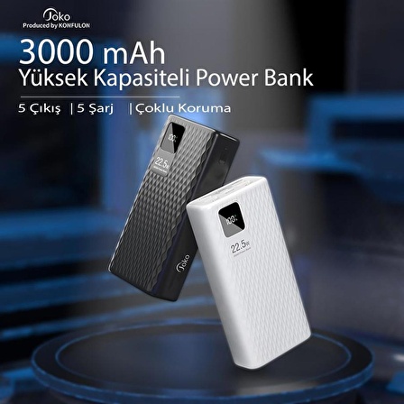 Peeq A26Q 30000 mAh Hızlı Şarj Powerbank Siyah 