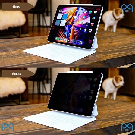 Peeq İpad 10.2 İnç 2021 (9.Nesil) Privacy Tablet Hayalet Full Glue Temperli Ekran Koruyucu