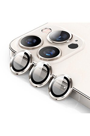 URR iPhone 14 Pro Uyumlu Titanium Alloy Premium Kamera Lens Koruyucu