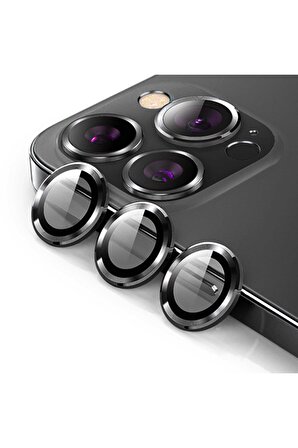 URR iPhone 15 Pro Uyumlu Titanium Alloy Premium Kamera Lens Koruyucu