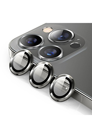 URR iPhone 15 Pro Max Uyumlu Titanium Alloy Premium Kamera Lens Koruyucu