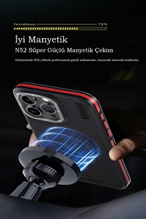 iPhone 15 Pro Kılıf Aramid 600D Kevlar Karbon Fiber Magsafe Kapak