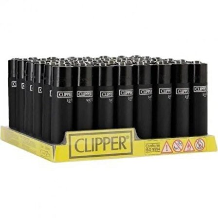 Clipper Reusable Micro Siyah Mat Çakmak 48'li Paket