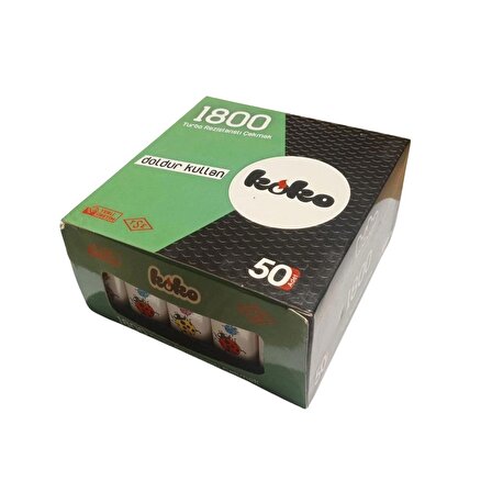 Koko 1800 Turbo Rezitanslı Uğurböceği Desenli Çakmak 50 Adet