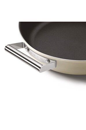 SMEG Cookware 50'S Style Krem Pilav Tenceresi Cam Kapaklı 28 cm 
