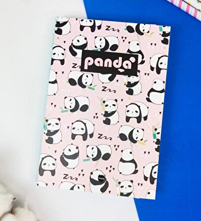 Panda Tasarımlı Lastikli Defter