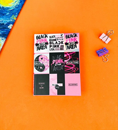 Black Pink Tasarımlı Sert Kapaklı Mini Defter