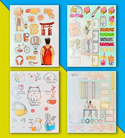 My DIY Sticker Book  24 * 17 cm 16 Sayfa Özel Tasarım Rengarenk Sticker Kitabı