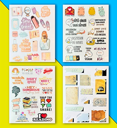 My DIY Sticker Book  24 * 17 cm 16 Sayfa Özel Tasarım Rengarenk Sticker Kitabı