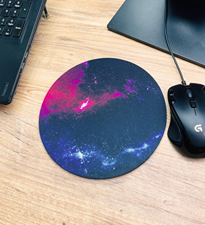 Space Tasarımlı Oval Mouse Pad	