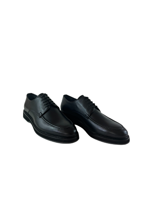 La scada C12576 Siyah Antik Hakiki Deri Erkek Klasik Ayakkabı
