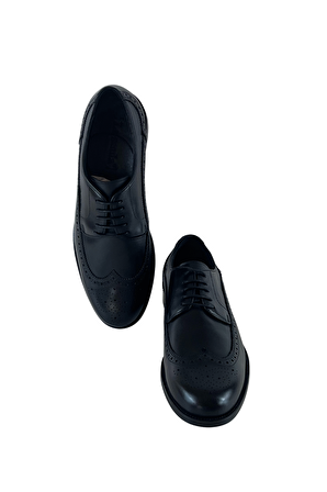 La scada DK628 Siyah Antik Erkek Klasik Ayakkabı