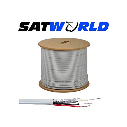 Satworld 500M 0.22x2+1 Cctv Kamera Güvenlik Kablosu