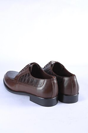 İntersivin %100 Deri Bağcıklı Kahverengi Klasik Erkek Ayakkabı