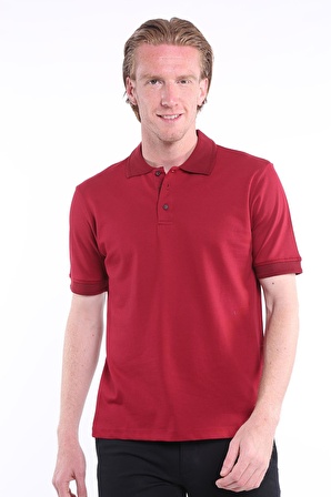 İntersivin %100 Pamuk Normal Kesim Bordo Polo Yaka Erkek T-Shirt