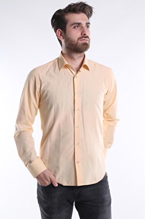 İntersivin Slim Fit Uzun Dokulu Erkek Gömlek 