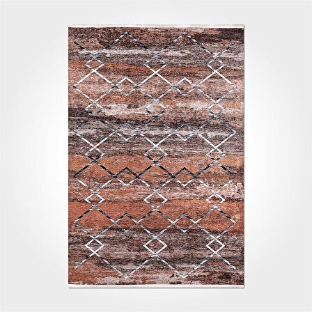 Crea Yolluk Halısı Modern 80x150 Printed Carpet 2173PC Kahverengi Koyu