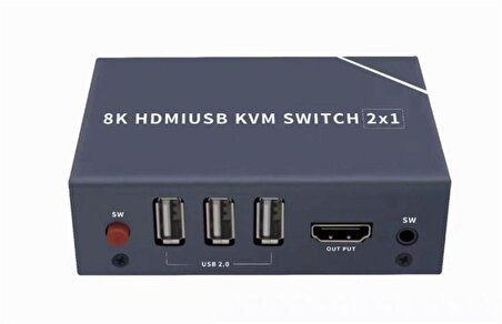 POWERMASTER PM-11777 8K HDMI USB KVM SWITCH 2X1