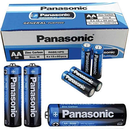 PANASONIC MANGANEZ KALEM PİL 60LI PAKET FİAT (R6BE/4PS)