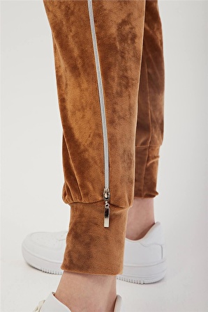 Kadife Jogger Pantolon Camel