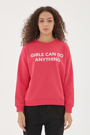 Baskılı Sweatshirt Fuşya / Fuchsia