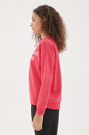 Baskılı Sweatshirt Fuşya / Fuchsia