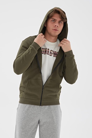 Fermuarlı Sweatshirt Haki / Khaki