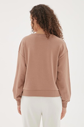 Bisiklet Yaka Sweatshirt Vizon / Vizon