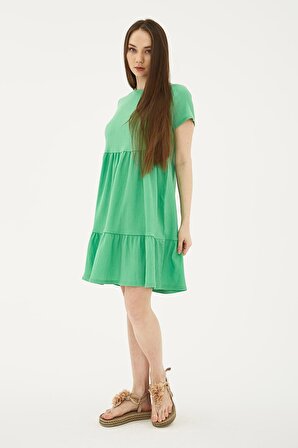 Kısa Kollu Elbise Yeşil
