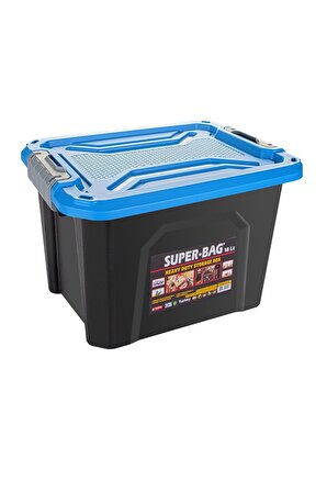 Süper Bag 18 lt Plastik Saklama Ve Düzenleme Kutusu - Mavi