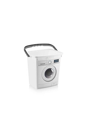 Çamaşır Makinesi Görünümlü Kapaklı Deterjanlık , Taşınabilir Deterjan Saklama Kutusu 6,5 Lt