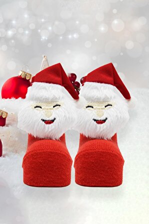 Bistil Kız Erkek Bebek Yeni Yıl Yılbaşı Noel Baba Hediyelik Bebek Çorap
