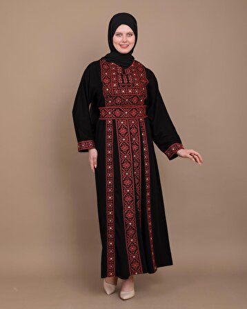 Filistin Özel Nakışlı Geleneksel Filistinli Kadın Renkli Elebise M-3XL C100003