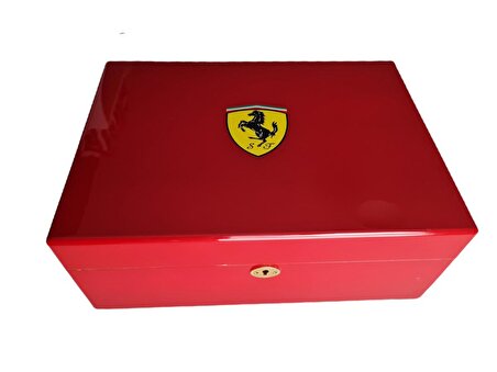 Ferrari Humidor Puro Kutusu Kilitli Kırmızı 30's