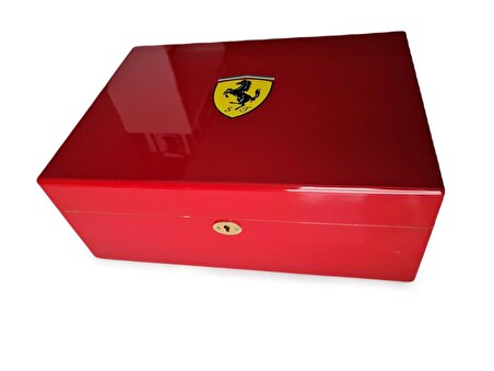 Ferrari Humidor Puro Kutusu Kilitli Kırmızı 30's