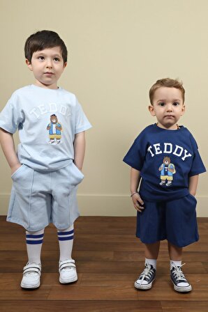 Erkek Çocuk Şort Takım Açık Mavi - Teddy