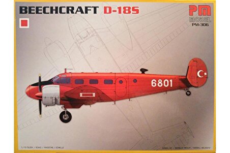 PM Model 306 1/72 Beechcraft D-18S Yolcu-Yük Uçağı Demonte Plastik Maketi