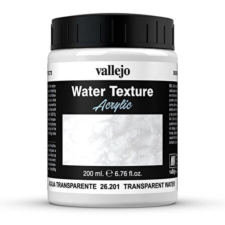 Vallejo 26201 200 ml. Transparent Water (Renksiz), Diorama Su Dokusu Yapma Boyası