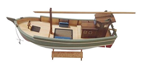 Türk Model 1/35 121 Taka Karadeniz Balıkçı Teknesi, Demonte Ahşap Maketi