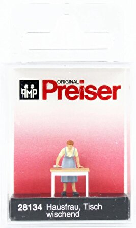 Preiser 28134 1/87 Ölçek Masayı Silen Ev Hanımı Figürü