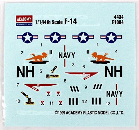 Academy 12608 1/144 ABD Donanması F-14A Tomcat Savaş Uçağı Demonte Plastik Maketi