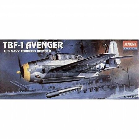 Academy 12452 1/72 TBF-1 Avenger Savaş Uçağı Demonte Plastik Maketi