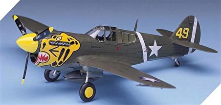 Academy 12468 1/72 P-40E Warhawk Savaş Uçağı Demonte Plastik Maketi