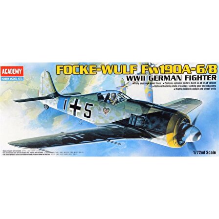 Academy 12480 1/72 Focke Wulf Fw190A 6/8 Savaş Uçağı Demonte Plastik Maketi