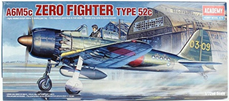 Academy 12493 1/72 Japon Zero Type 52C (A6M5C) Savaş Uçağı Demonte Plastik Maketi