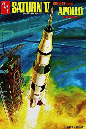 AMT 1174 1/200 Saturn V Rocket Uzay Aracı Demonte Plastik Maketi