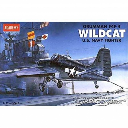 Academy 12451 1/72 F4F-4 Wildcat Savaş Uçağı Demonte Plastik Maketi