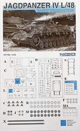 Dragon 7276 1/72 Ölçek Jagdpanzer IV l/48 Erken Dönem Tank Avcısı Plastik Model Kiti