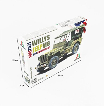 Italeri 3635S 1/24 Jeep Willys MB Demonte Plastik Maketi